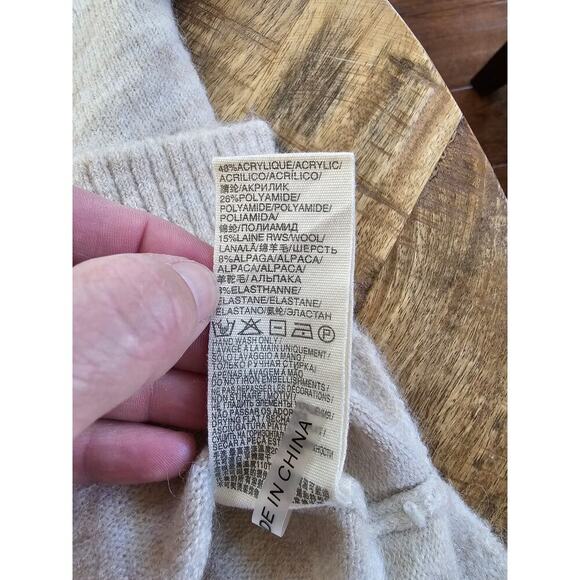 Garmentory Suncoo Pull Privat Wool Alpaca Blend Sweater Women's L Beige EUC - Picture 9 of 10